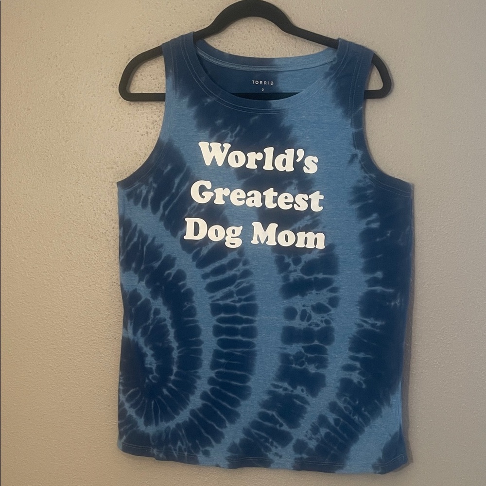 Torrid Blue Tie-Dye Dog Mom Tank torrid Sz 0